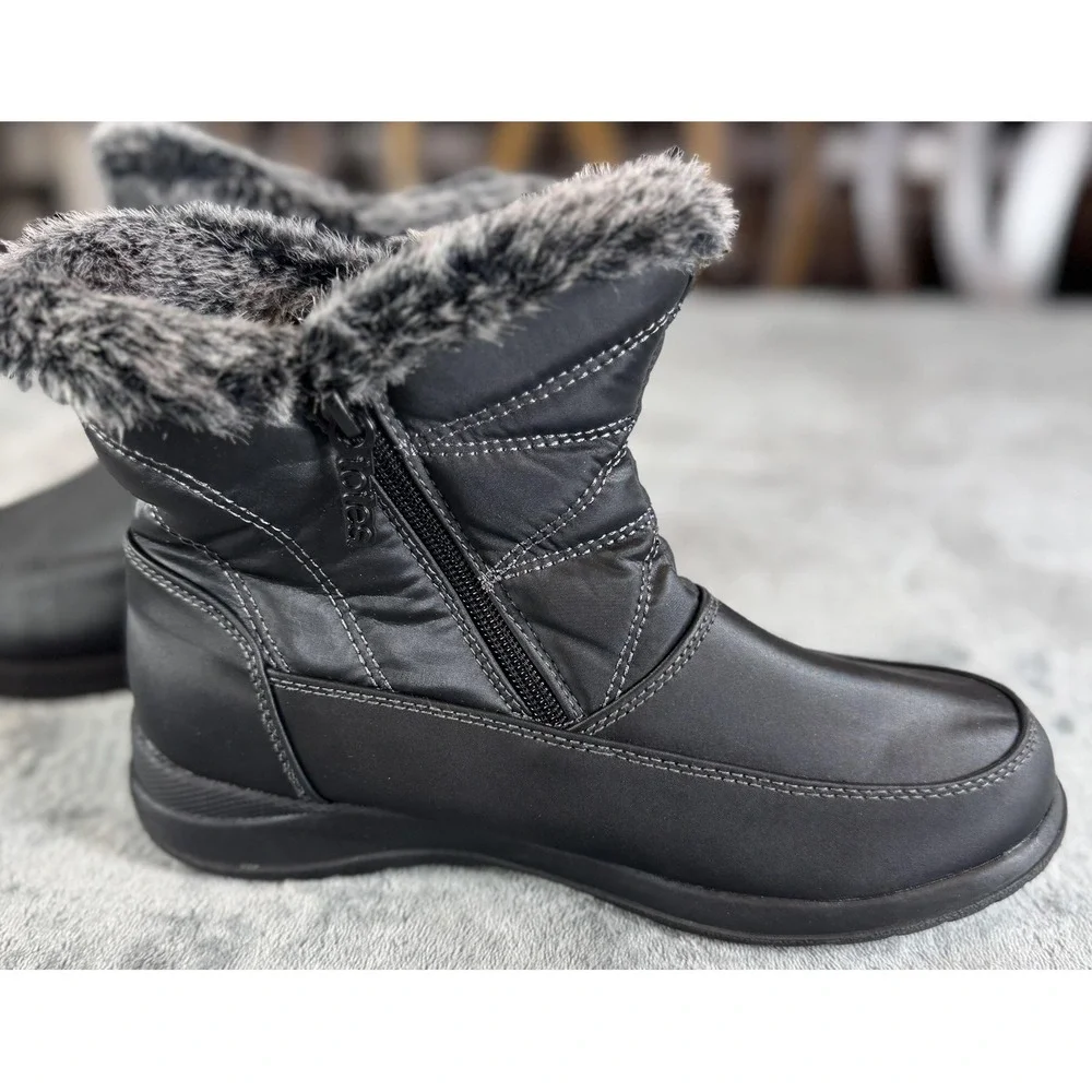 Totes Boots Womens Size 7 Fauna II Winter Snow Waterproof Faux Fur Zip Warm